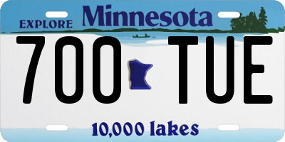 MN license plate 700TUE