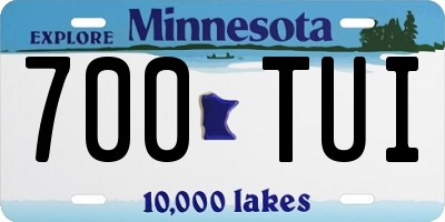 MN license plate 700TUI