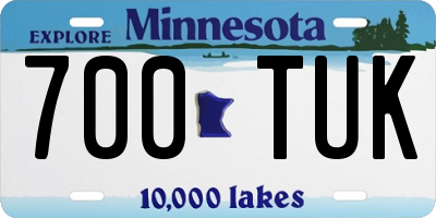 MN license plate 700TUK