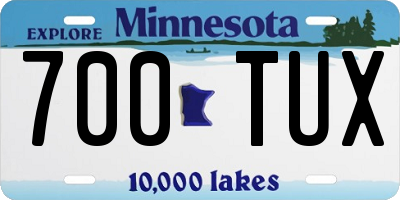 MN license plate 700TUX