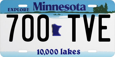 MN license plate 700TVE