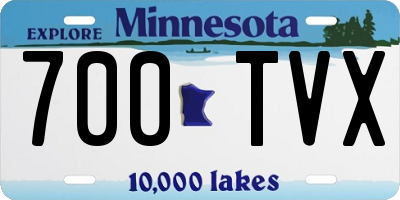 MN license plate 700TVX