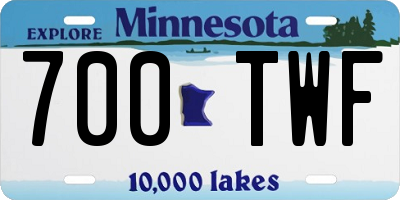 MN license plate 700TWF