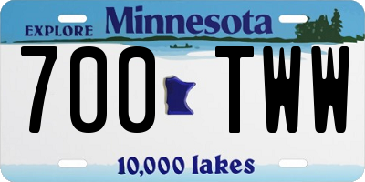 MN license plate 700TWW