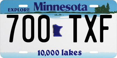 MN license plate 700TXF