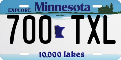 MN license plate 700TXL