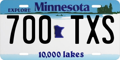 MN license plate 700TXS