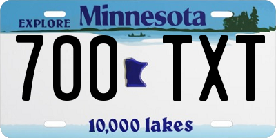 MN license plate 700TXT