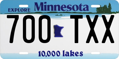 MN license plate 700TXX
