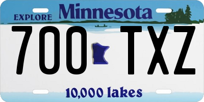 MN license plate 700TXZ