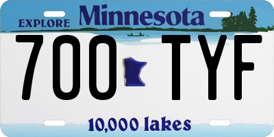 MN license plate 700TYF