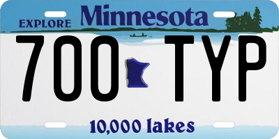 MN license plate 700TYP
