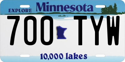 MN license plate 700TYW