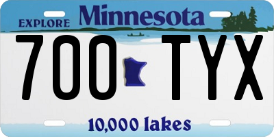 MN license plate 700TYX