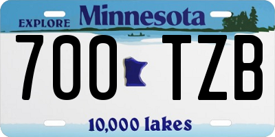 MN license plate 700TZB