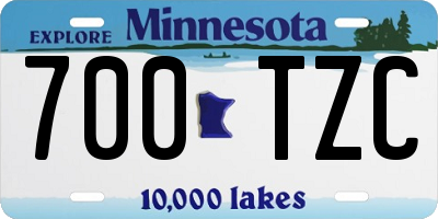 MN license plate 700TZC