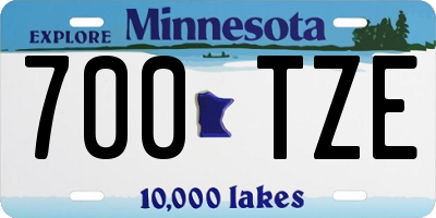 MN license plate 700TZE