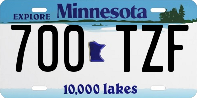 MN license plate 700TZF