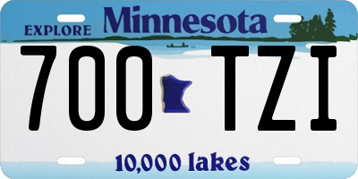 MN license plate 700TZI