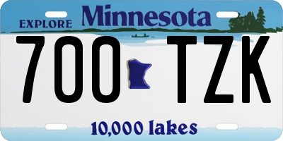 MN license plate 700TZK