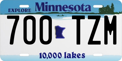 MN license plate 700TZM