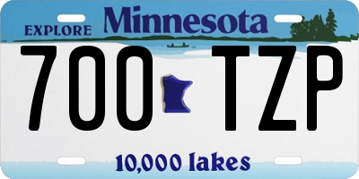 MN license plate 700TZP