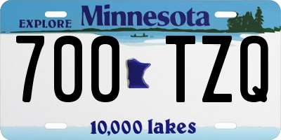 MN license plate 700TZQ