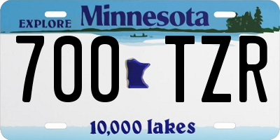 MN license plate 700TZR