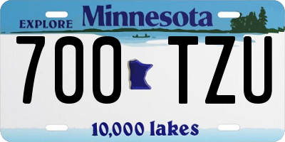 MN license plate 700TZU