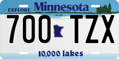 MN license plate 700TZX