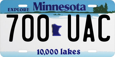 MN license plate 700UAC