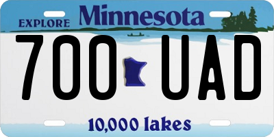 MN license plate 700UAD