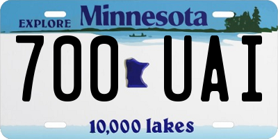 MN license plate 700UAI