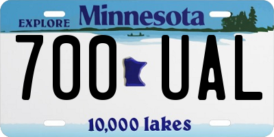 MN license plate 700UAL