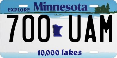 MN license plate 700UAM