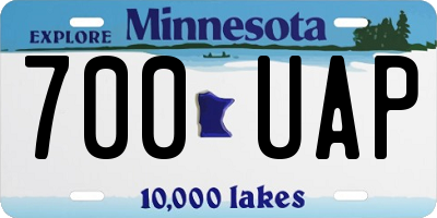 MN license plate 700UAP