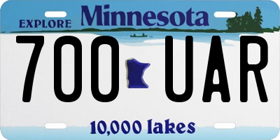 MN license plate 700UAR