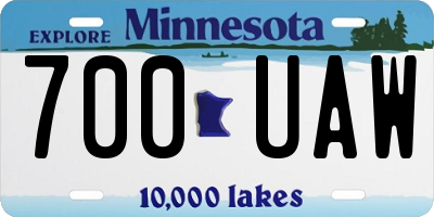 MN license plate 700UAW