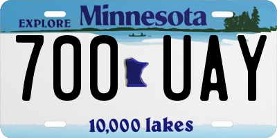 MN license plate 700UAY