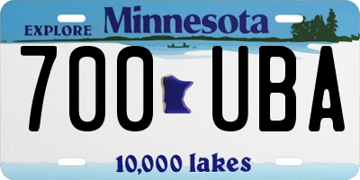 MN license plate 700UBA