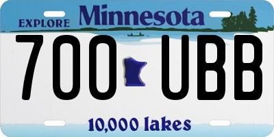 MN license plate 700UBB