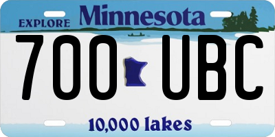MN license plate 700UBC
