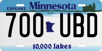 MN license plate 700UBD