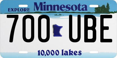MN license plate 700UBE