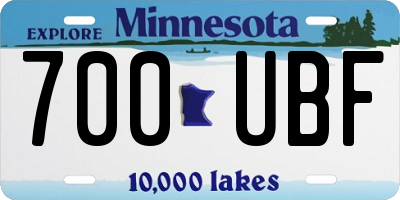 MN license plate 700UBF
