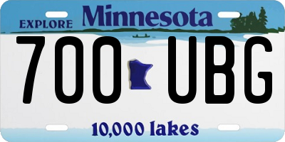 MN license plate 700UBG