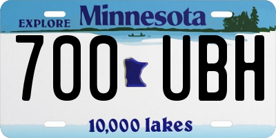 MN license plate 700UBH