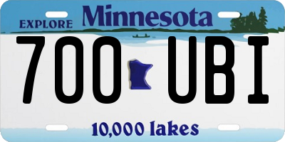 MN license plate 700UBI