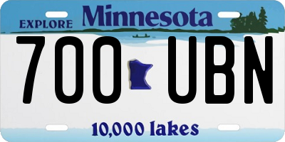 MN license plate 700UBN