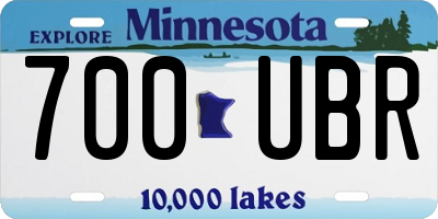 MN license plate 700UBR